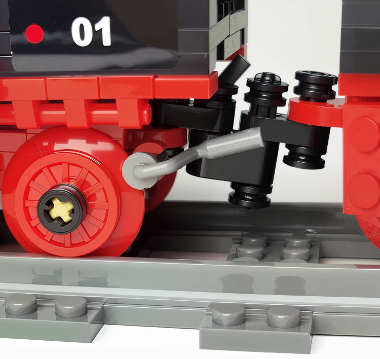 klocki lokomotywa dla dzieci, pociąg z klocków, zabawka kolejka do składania